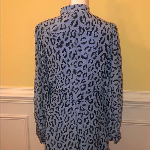 A.L.C. Silk Blue Leopard Dress - Picture 3 of 4